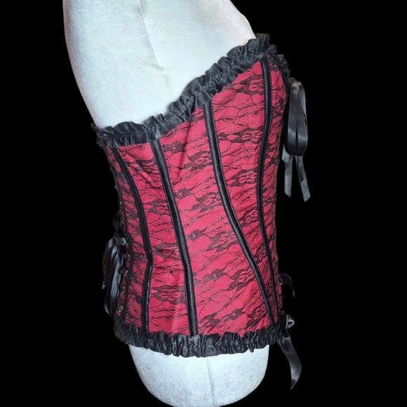 Red and Black Corset Women Size X-Small - Picture 3 of 16